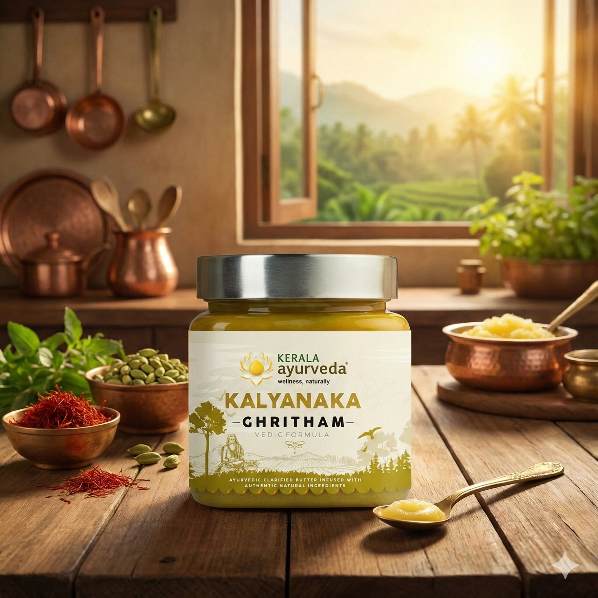 Kalyanaka Ghee (Ghritham) - Herb Infused Ghee for Mental and Emotional Support