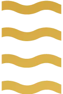 Abstract wavy lines in gold against a black background.
