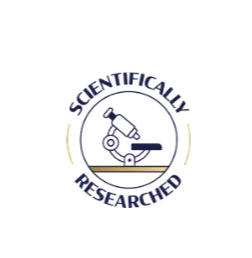 Logo featuring the text "Scientifically Researched" with a microscope illustration.
