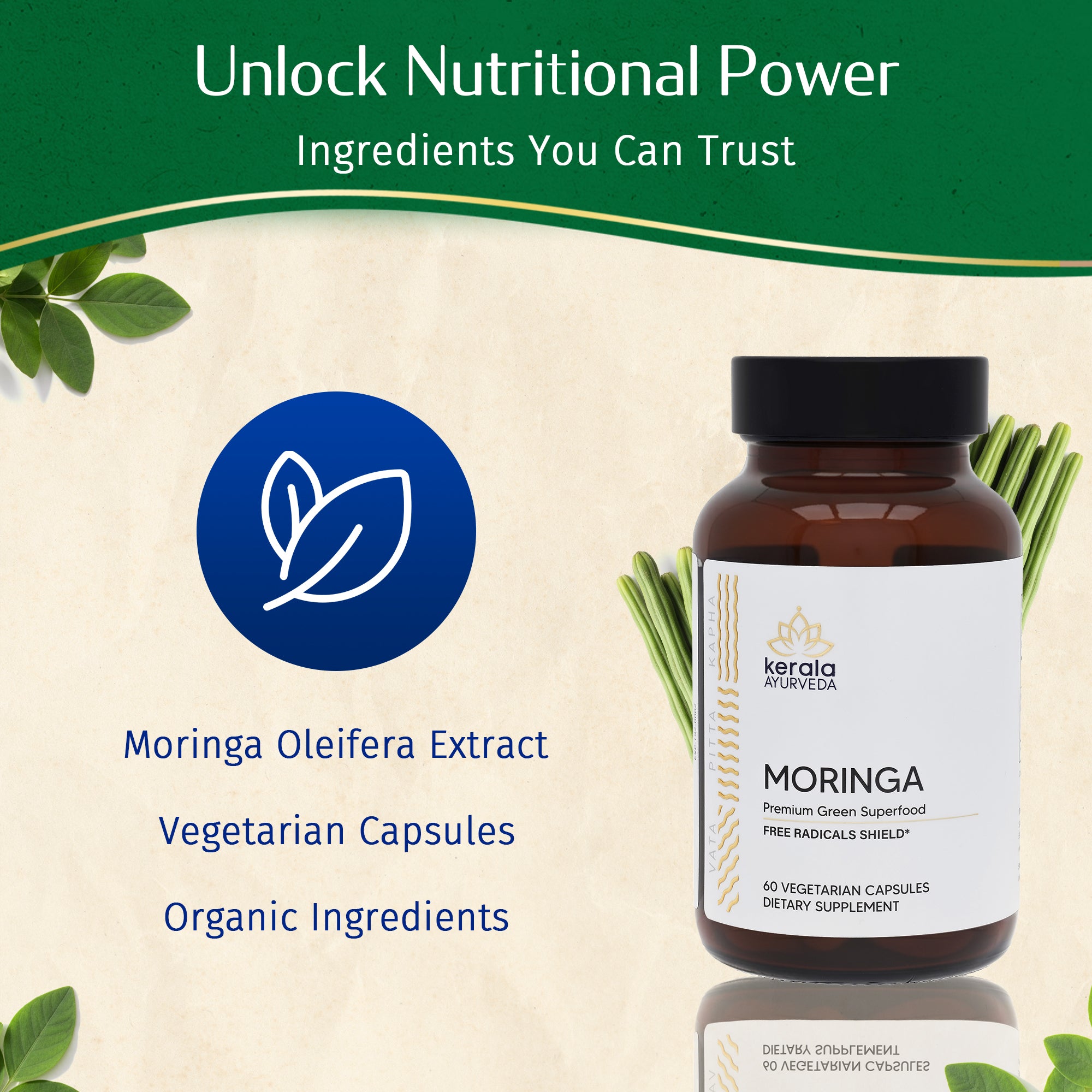 Moringa - A Superfood for Vitality and Wellness (60 Veg Capsules)
