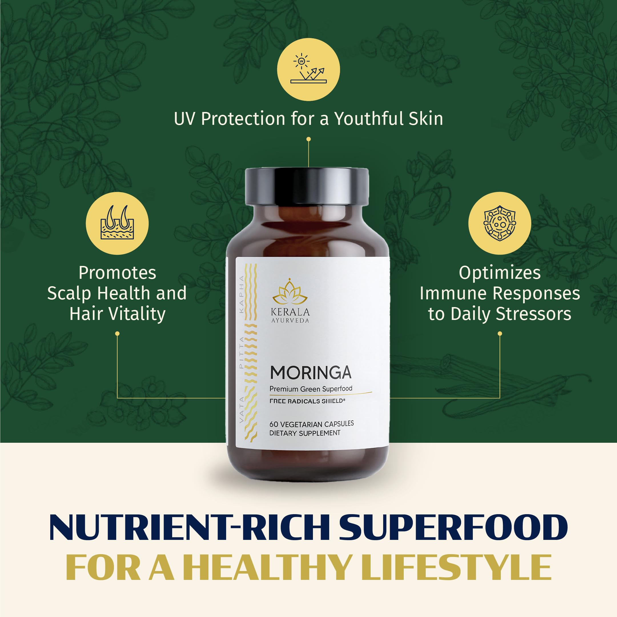 Moringa - A Superfood for Vitality and Wellness (60 Veg Capsules)