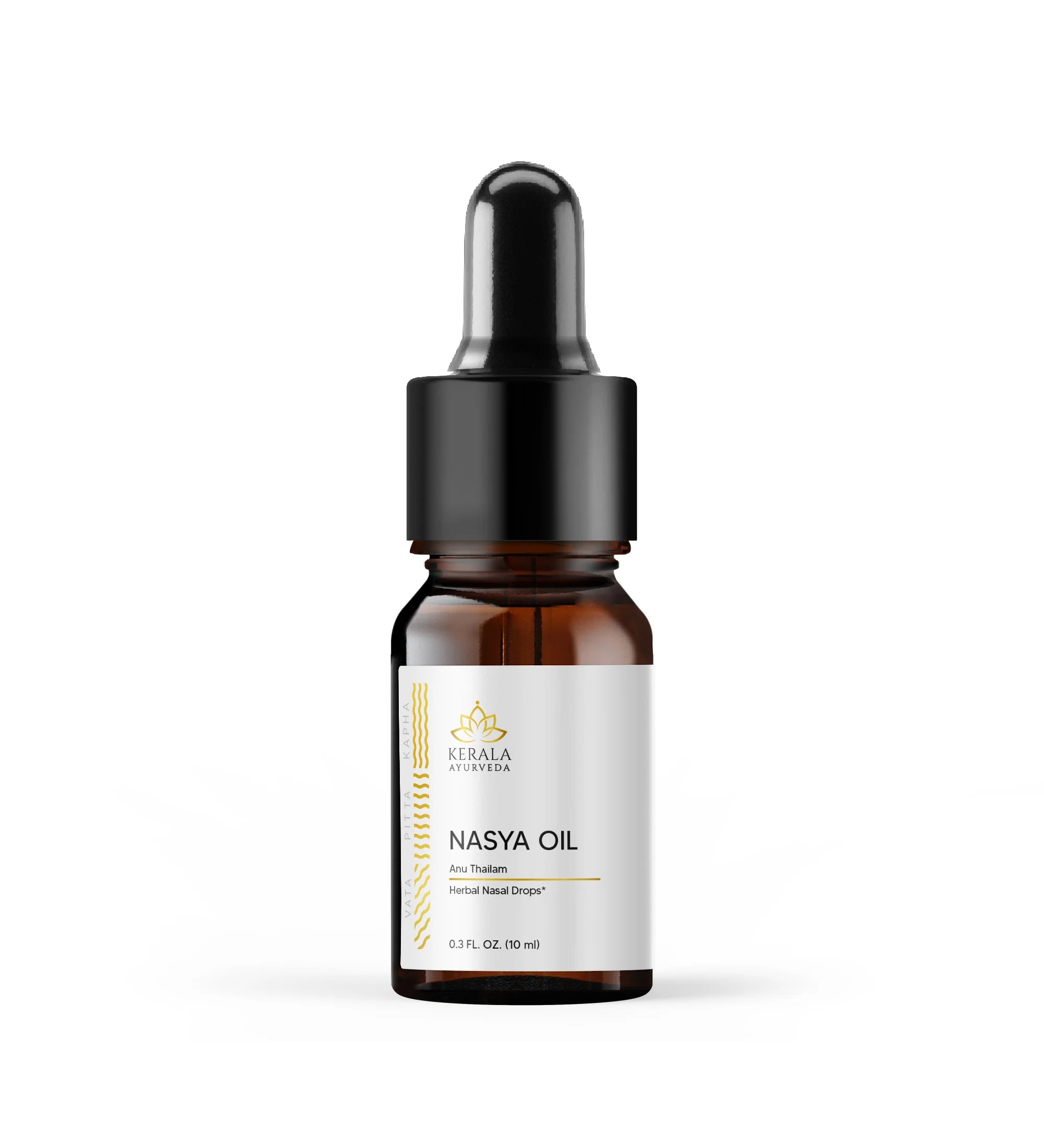 A bottle of NASYA OIL with a dropper, labeled for respiratory function support and self care routine.
