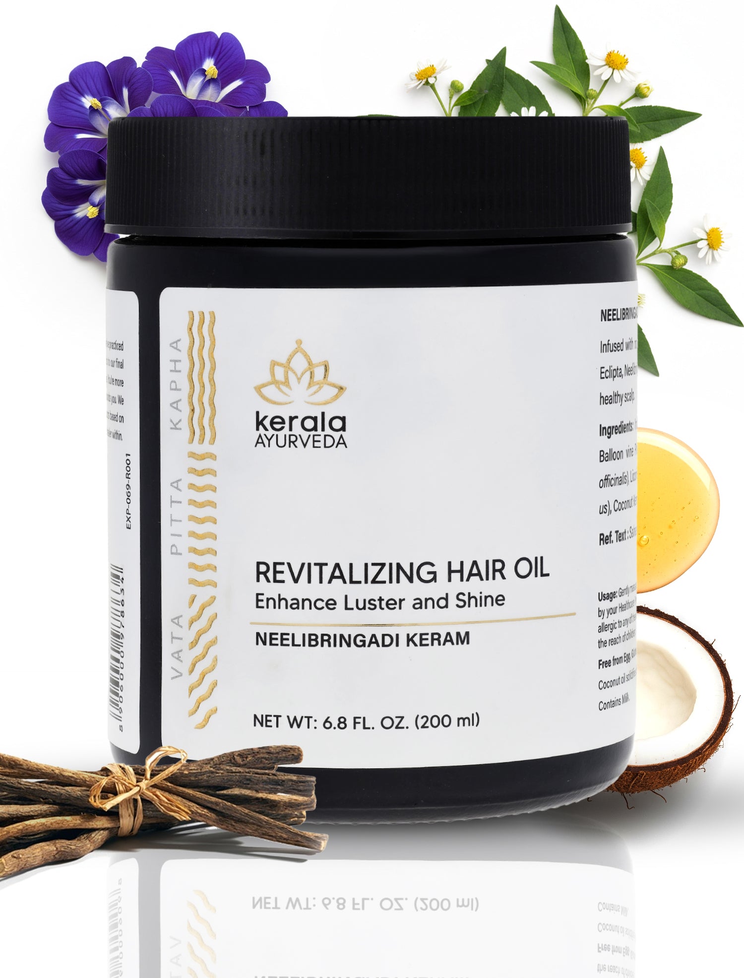 Revitalizing Hair Oil - Neelibringadi Keram 6.8 fl oz (200 ml)