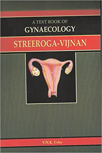The image shows the cover of a book titled 'A Text Book of GYNAECOLOGY STREEROGA-VIJNAN' by V.N.