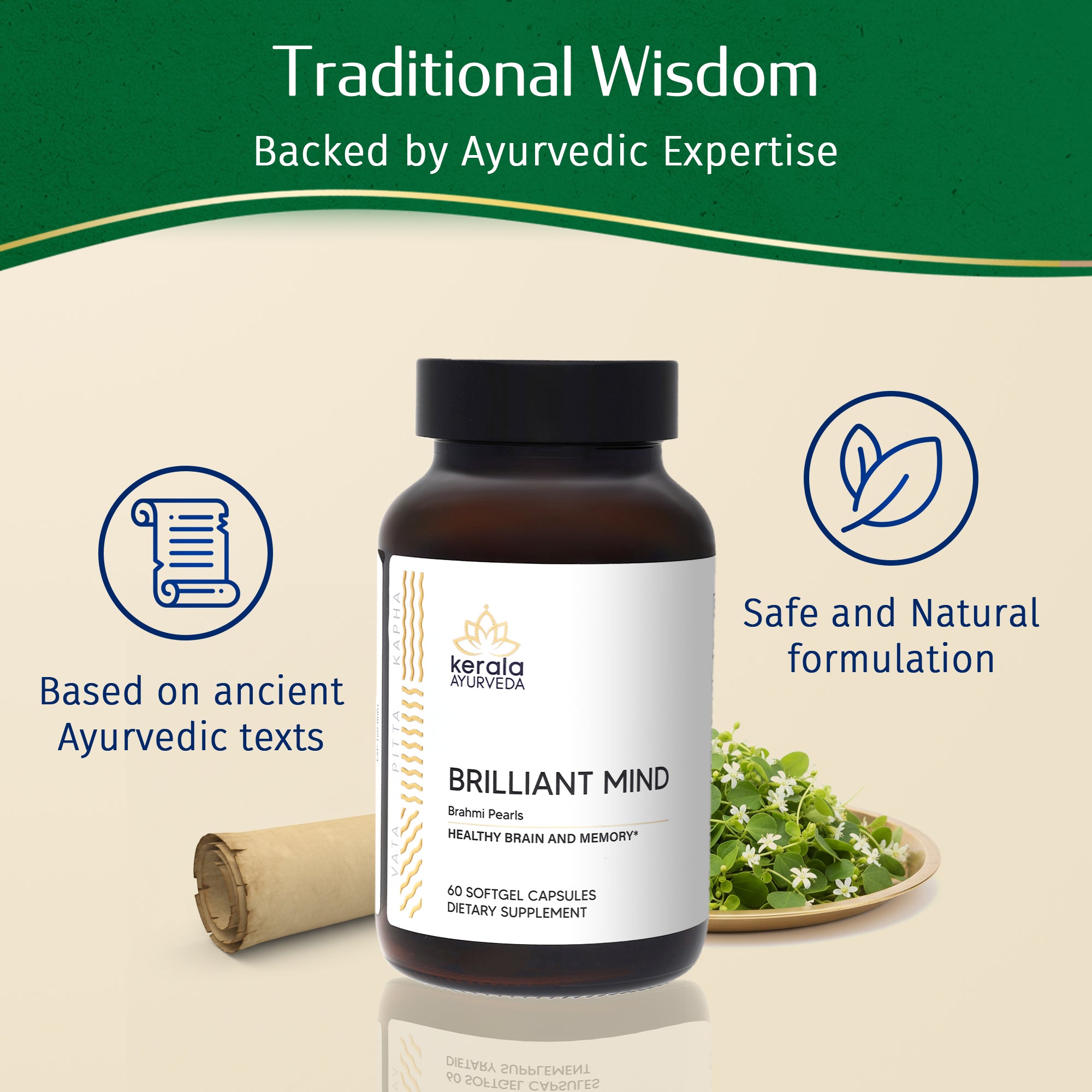 Brahmi Pearls (60 Soft Gel Capsules)